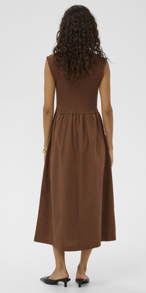 Soaked Rib Poplin Dress, cappuccino