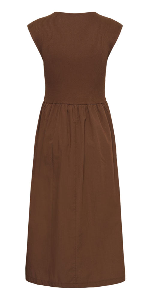 Soaked Rib Poplin Dress, cappuccino