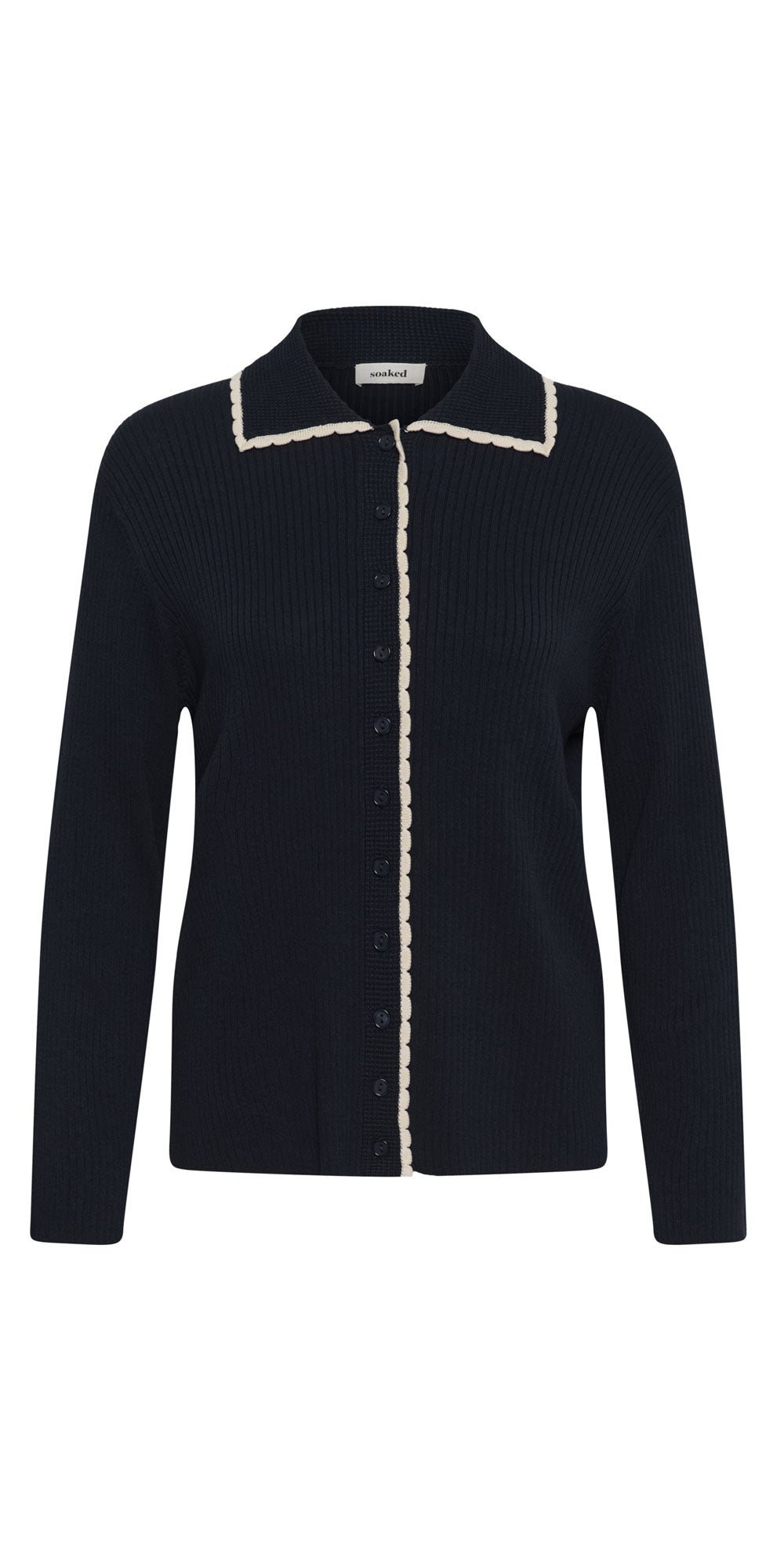 Soaked Scallop Trimmed Cardy, navy