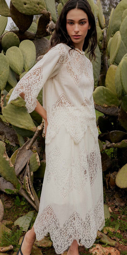 Soaked Vintage Style Lace Skirt