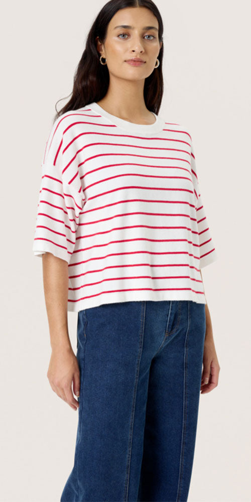Soaked Striped Half Sleeve Pullover