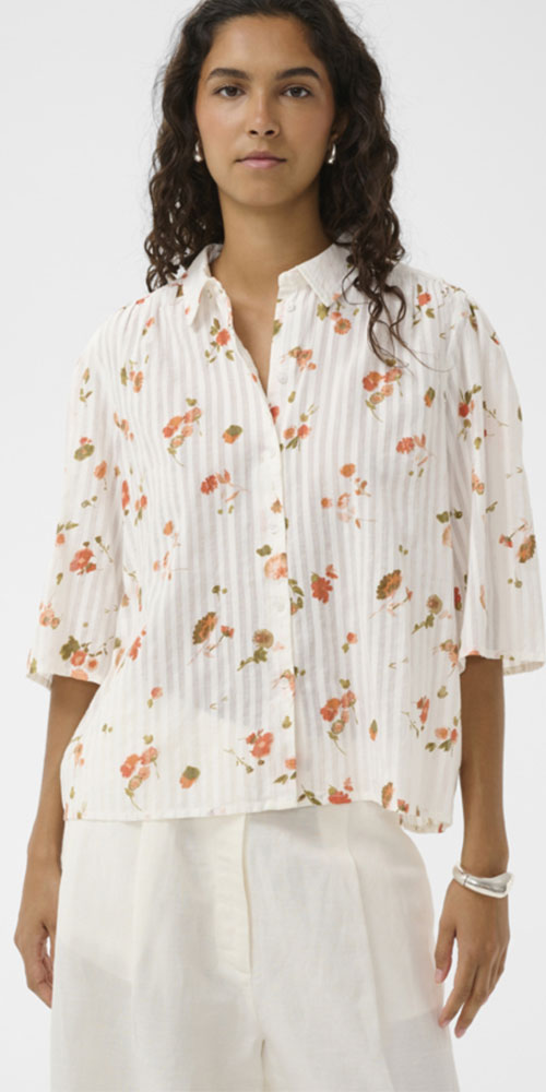 Soaked Floral Cotton Voile Blouse