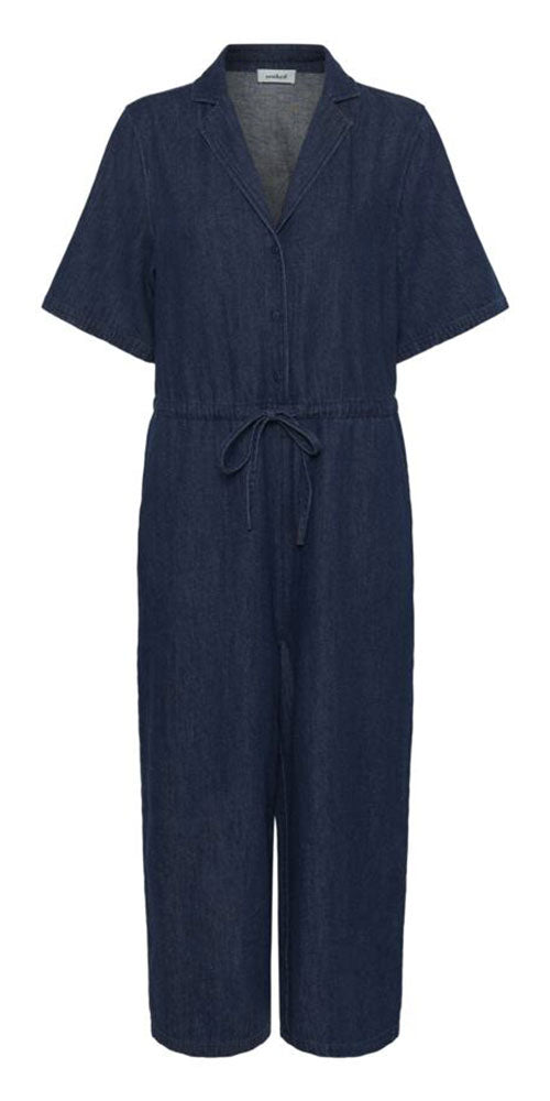 Soaked Cotton/Linen Jumpsuit, dark navy