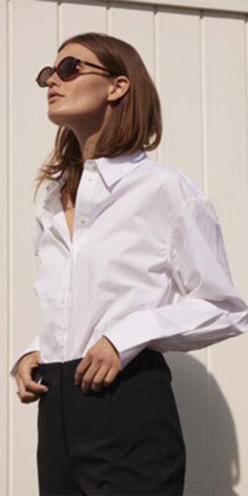 Soaked Cotton Poplin Shirt, bright white
