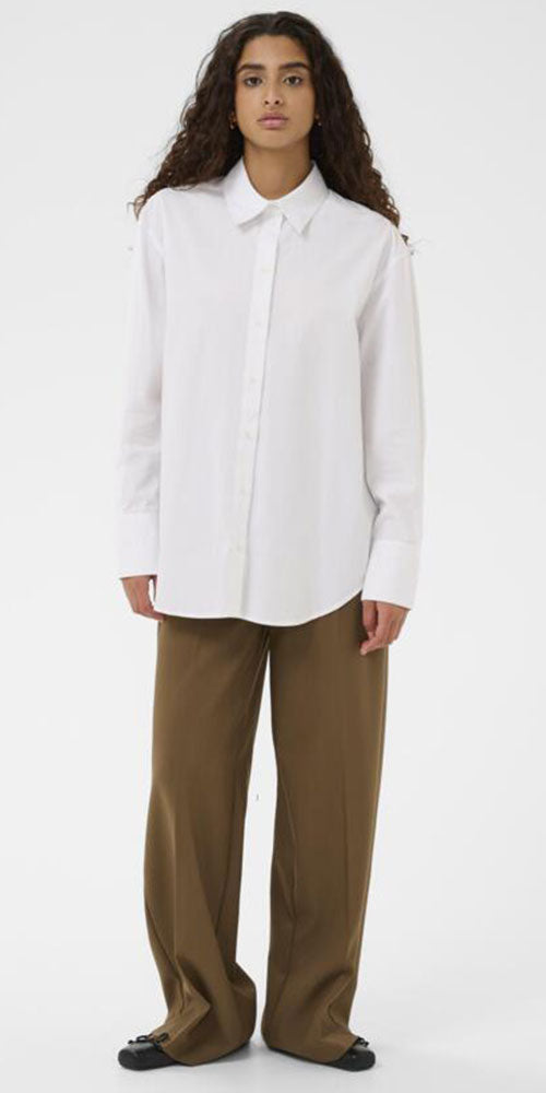 Soaked Cotton Poplin Shirt, bright white