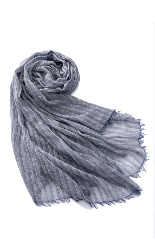 Striped Summer Scarf, navy