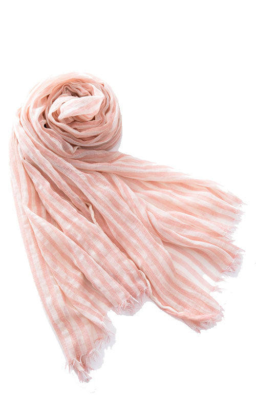 Striped Summer Scarf, pink