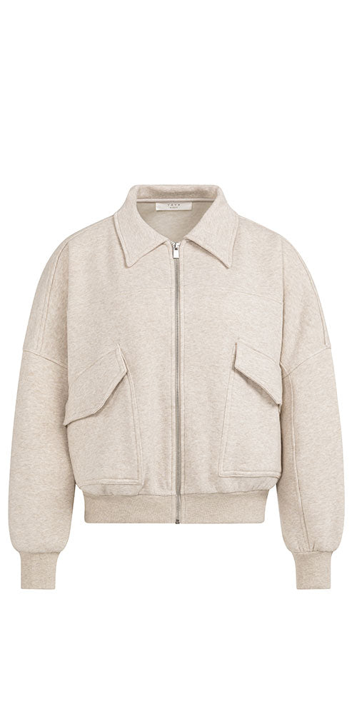 Yaya Zip-Up Sweat Jacket, oatmeal