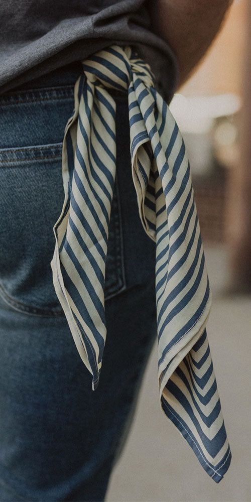 Solstice Bandana, blue maze