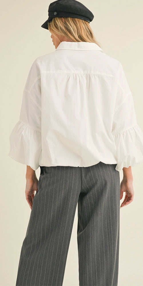 Crisp Bubble Shirt, white