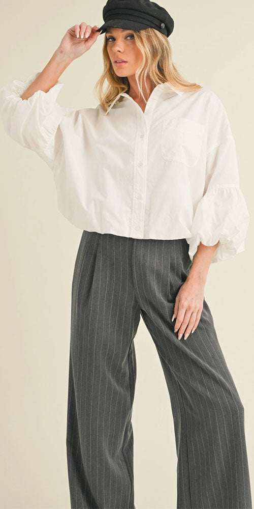 Crisp Bubble Shirt, white