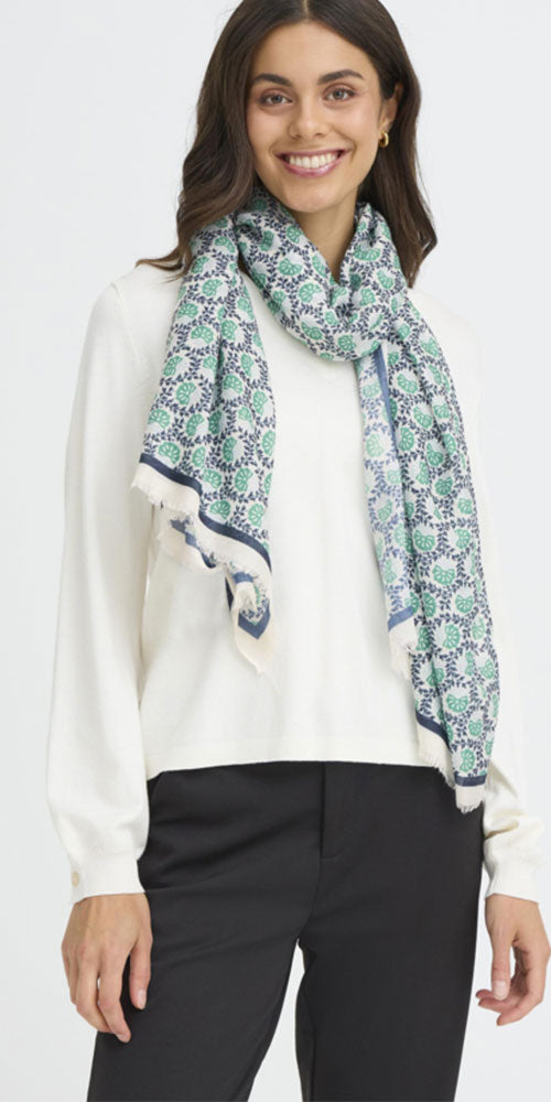 Fransa Small Fan Print Scarf