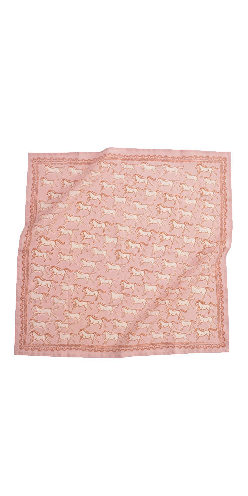Solstice Bandana, pink horses