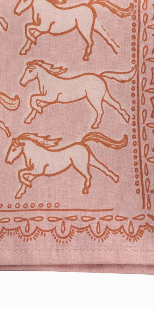 Solstice Bandana, pink horses
