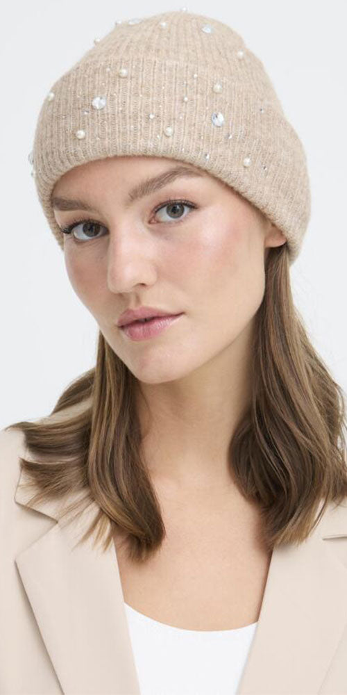Ichi Rhinestone Hat, oatmeal