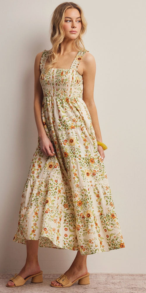 Floral Smocked Tiered Dress