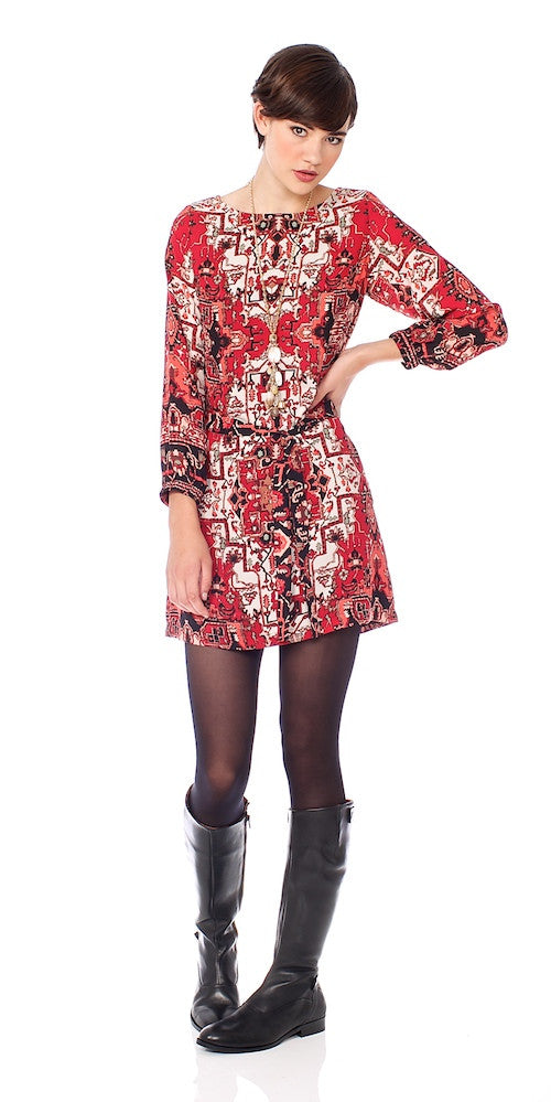 Elke Medallion Tunic, red