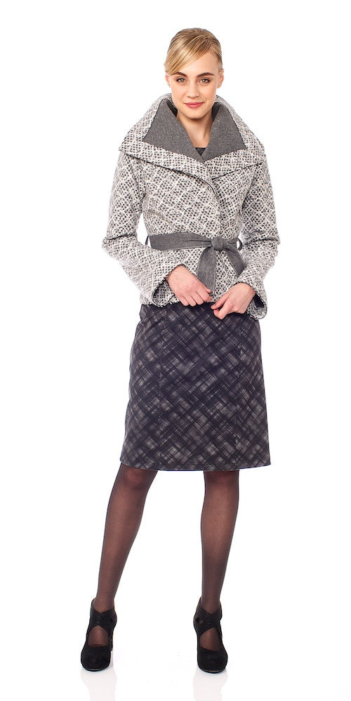 Jolie Dress, grey crosshatch