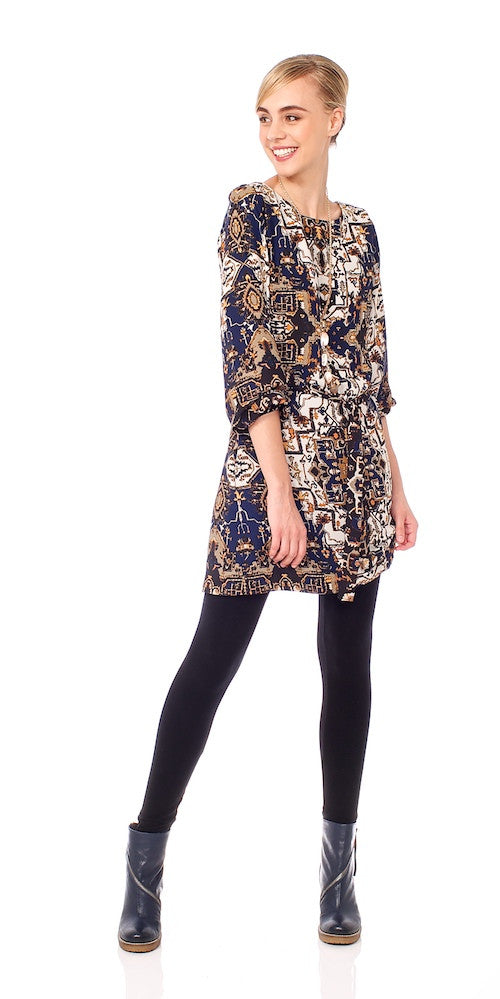 Elke Medallion Tunic, navy