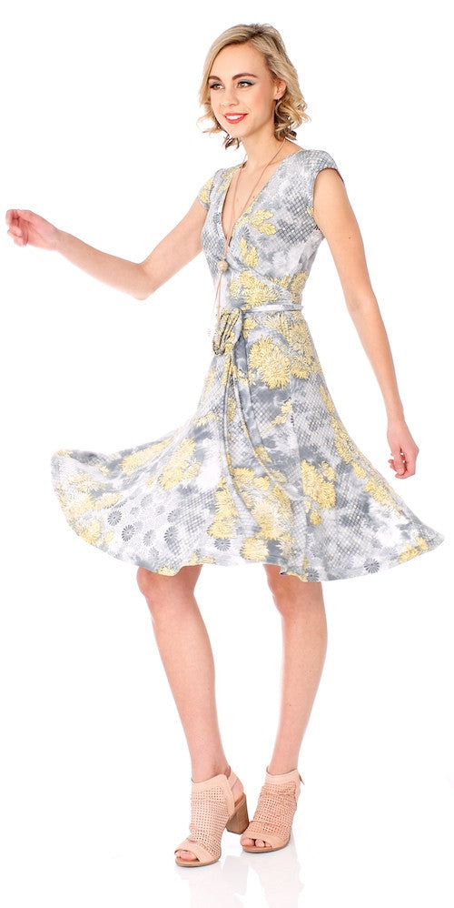 Mrs.Robinson Wrap Dress, sunlit floral