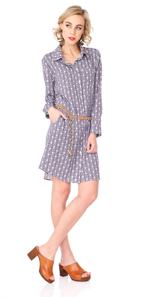 Monterey Shirt Dress, moroccan blue