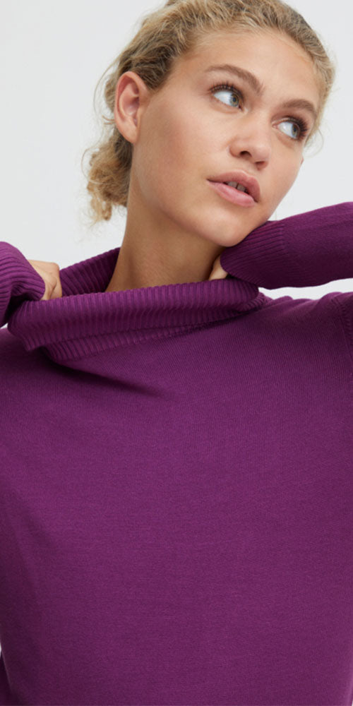 B.Young Fine Knit Turtleneck, phlox