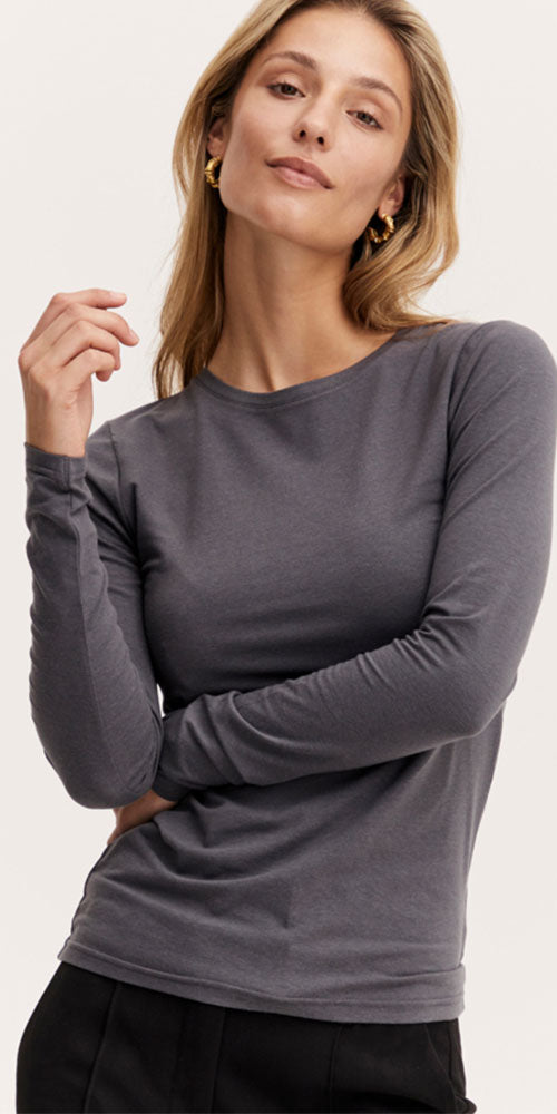 B.Young Long Sleeved Top, dark grey