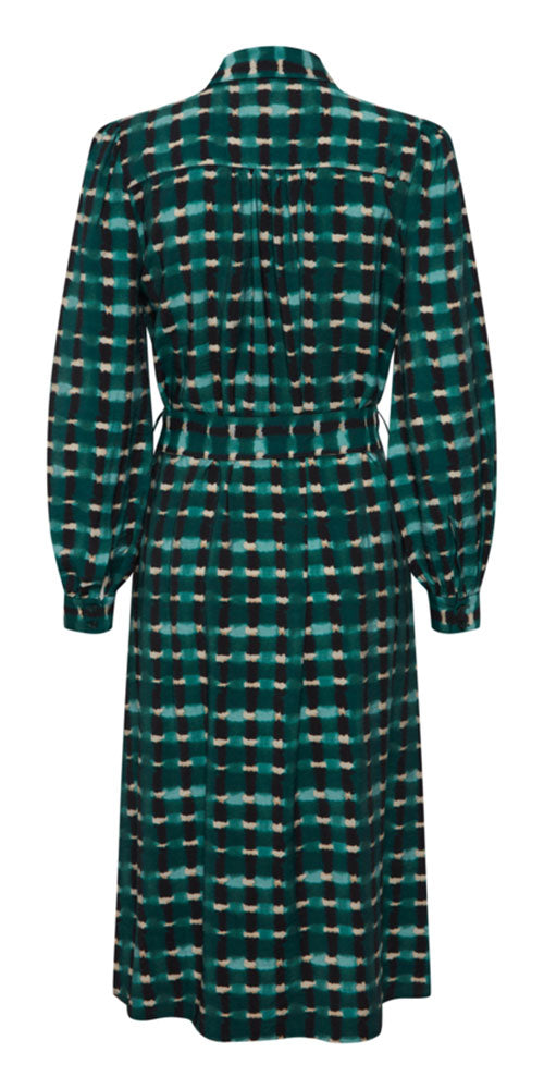 B.Young Ikat Check Shirt Dress