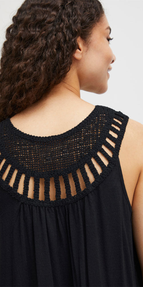 B.Young Crochet Trim Top