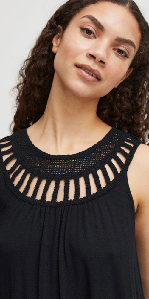 B.Young Crochet Trim Top