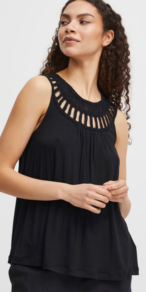 B.Young Crochet Trim Top