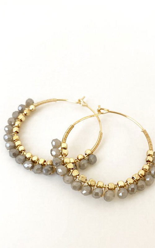 Beaded Hoop Earrings