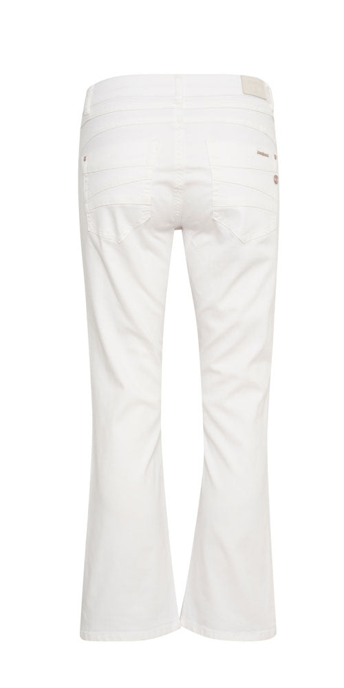Cream Bootcut Jeans, white