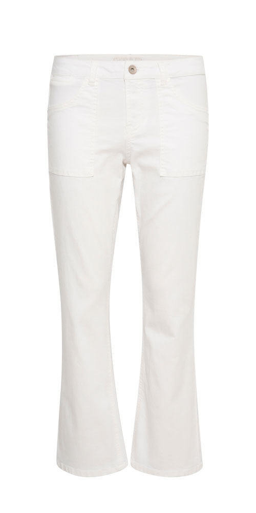 Cream Bootcut Jeans, white
