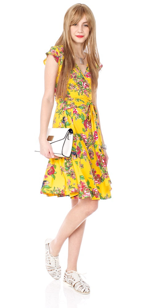 Mrs. Robinson Wrap Dress, sonoma yellow