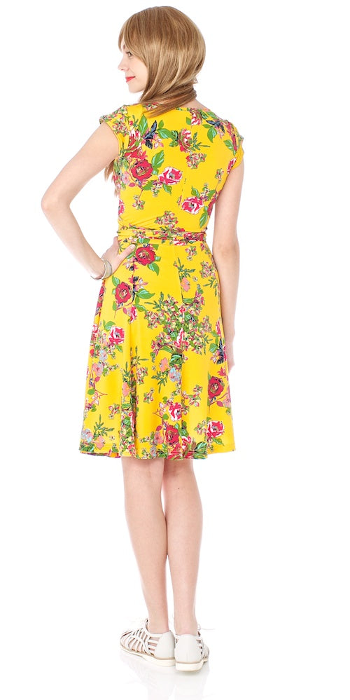 Mrs. Robinson Wrap Dress, sonoma yellow