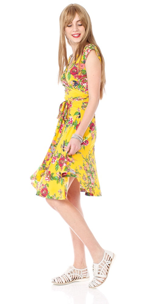 Mrs. Robinson Wrap Dress, sonoma yellow