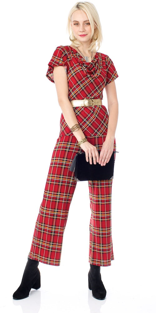 Antoinette Blouse, classic tartan