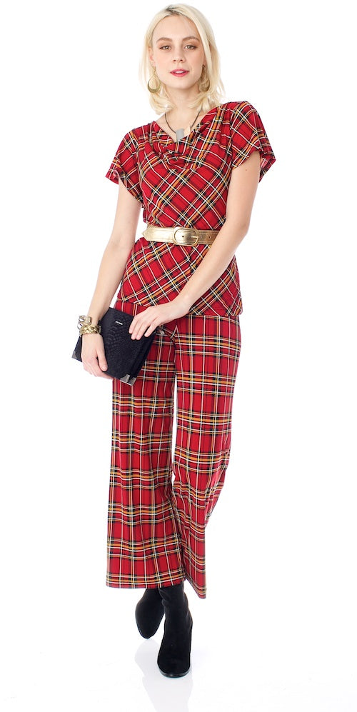 Antoinette Blouse, classic tartan