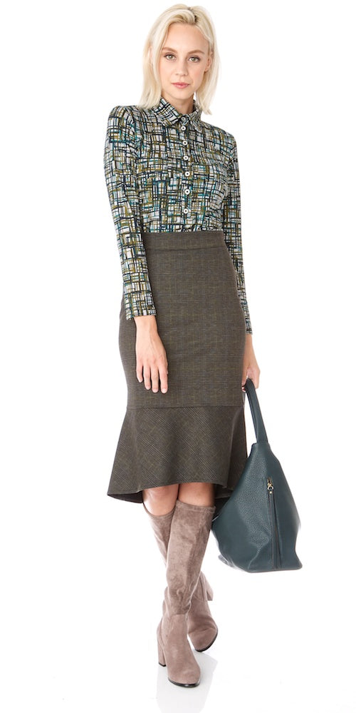 Ashford Skirt, moss plaid