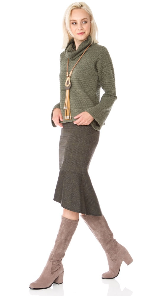 Ashford Skirt, moss plaid