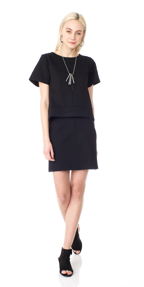 Boulevard Skirt, black ponte