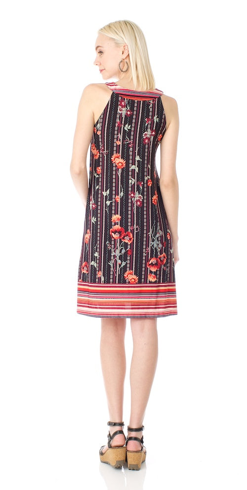 Lulu Swing Dress, orange/black