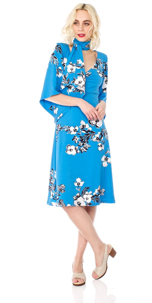 Eiko Kimono Dress, blue