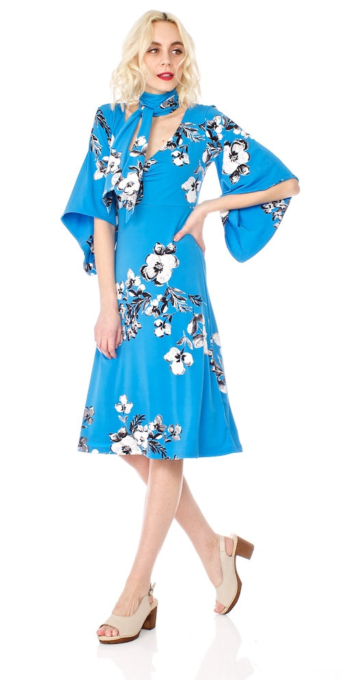 Eiko Kimono Dress, blue
