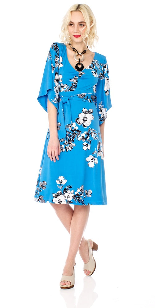 Eiko Kimono Dress, blue
