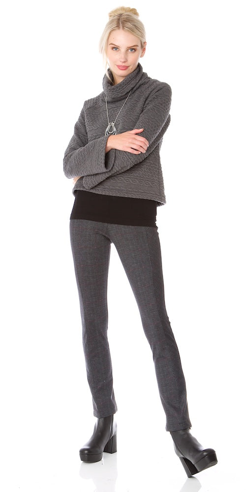 Barclay Pants, charcoal plaid