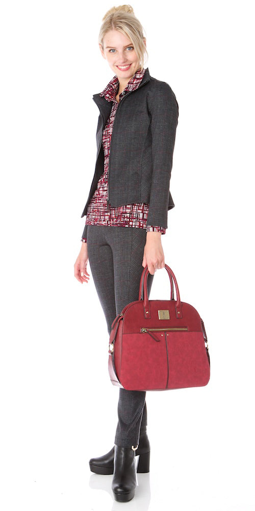 Roscoe Polo Top, cranberry mix