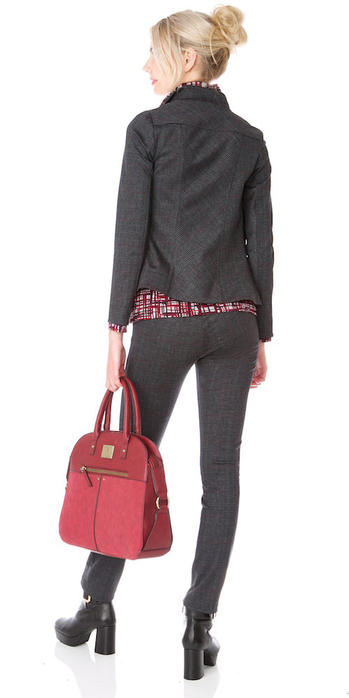 Barclay Pants, charcoal plaid