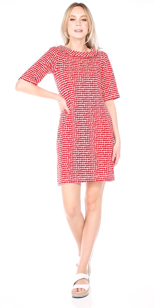 Lotte Dotte Dress, red/white